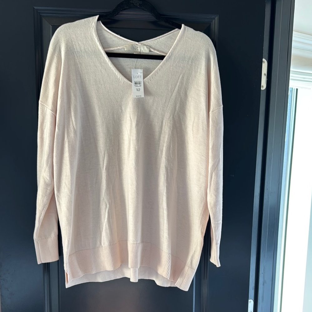LOFT Cream Long Sleeve Tee